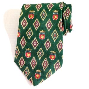 Green Red Gold Tommy Hilfiger Lions Crest Neck Tie